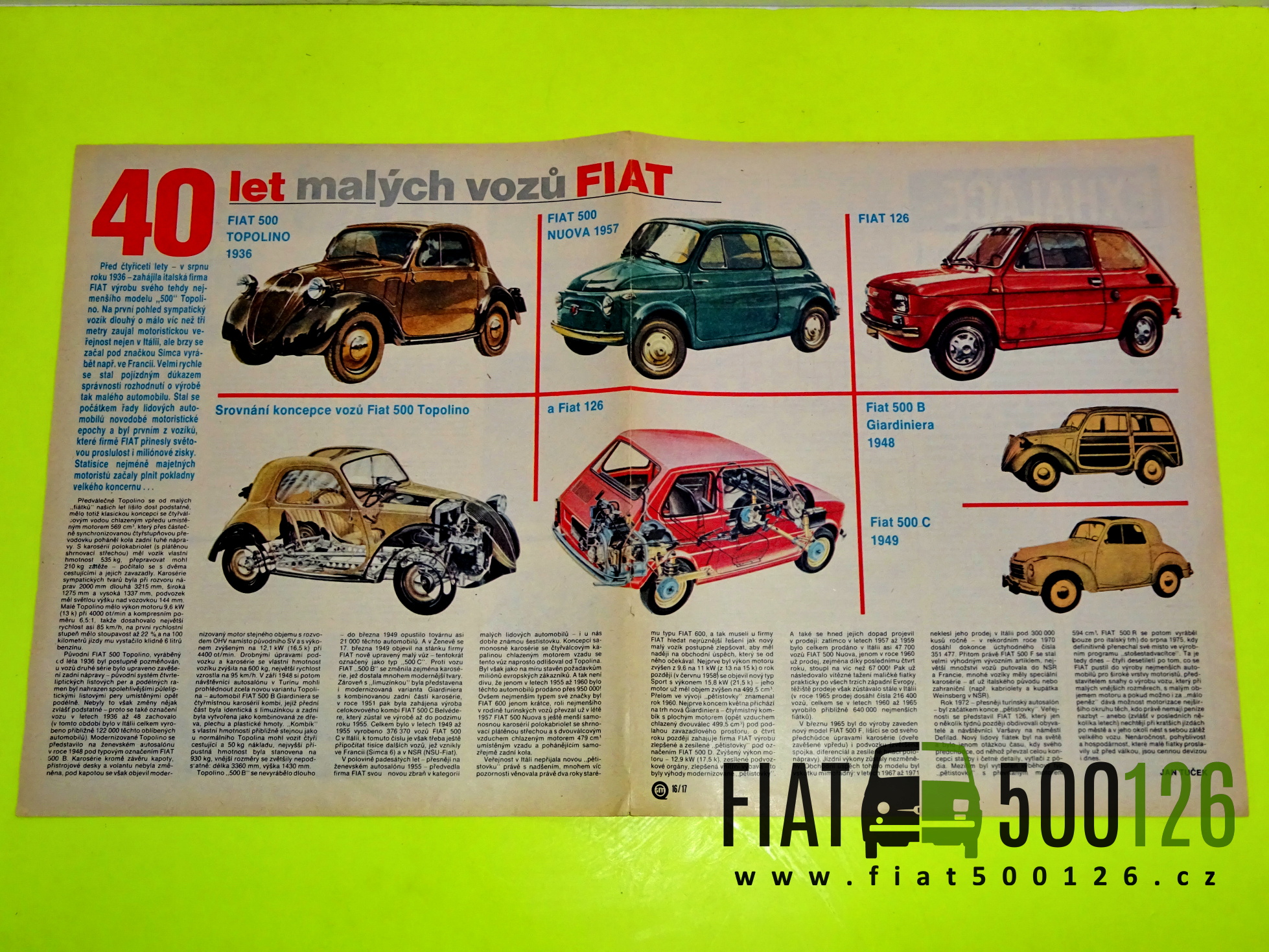 Článek 40 let malých vozů Fiat