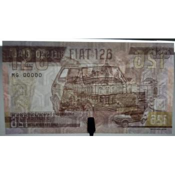 Bankovka tzv. Gábrišovka s motivem Fiat 126
